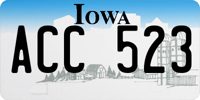 IA license plate ACC523