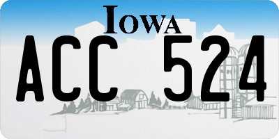 IA license plate ACC524