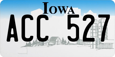 IA license plate ACC527