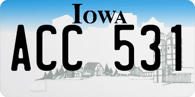 IA license plate ACC531