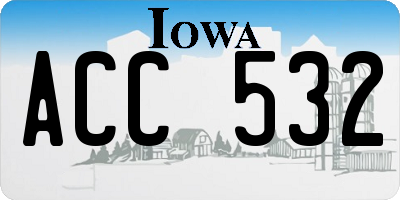 IA license plate ACC532