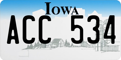 IA license plate ACC534