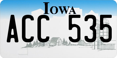 IA license plate ACC535