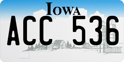 IA license plate ACC536