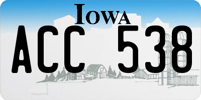 IA license plate ACC538