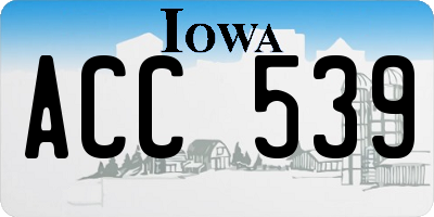 IA license plate ACC539