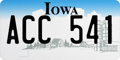 IA license plate ACC541