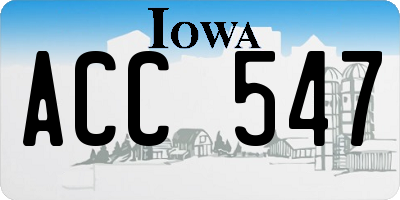 IA license plate ACC547