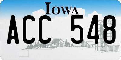 IA license plate ACC548