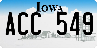 IA license plate ACC549