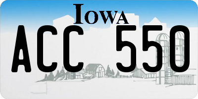 IA license plate ACC550