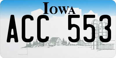 IA license plate ACC553