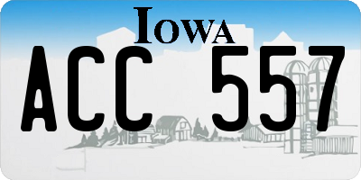 IA license plate ACC557