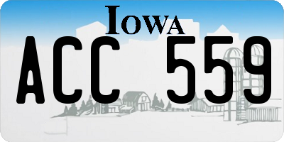 IA license plate ACC559