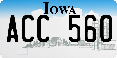 IA license plate ACC560