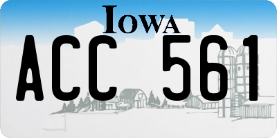 IA license plate ACC561