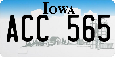 IA license plate ACC565