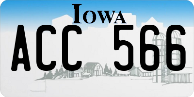 IA license plate ACC566