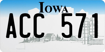 IA license plate ACC571
