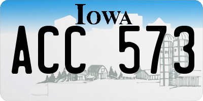 IA license plate ACC573