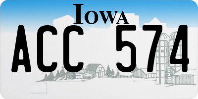 IA license plate ACC574