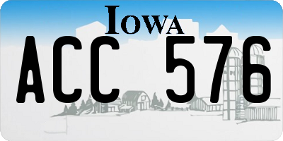 IA license plate ACC576