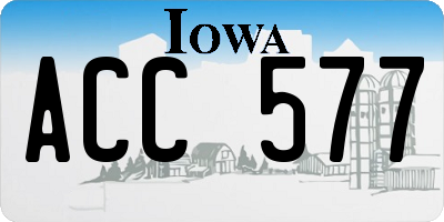 IA license plate ACC577