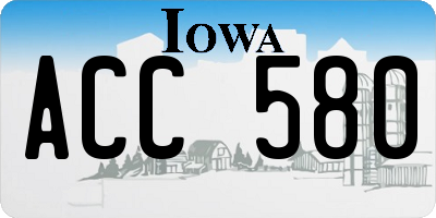 IA license plate ACC580