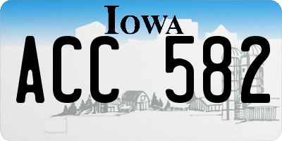 IA license plate ACC582