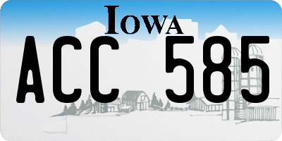 IA license plate ACC585