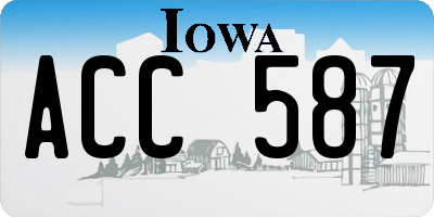 IA license plate ACC587