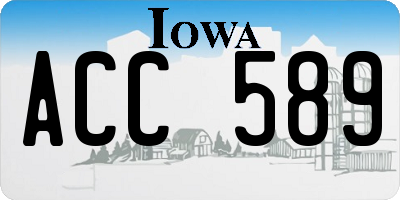 IA license plate ACC589
