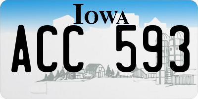 IA license plate ACC593