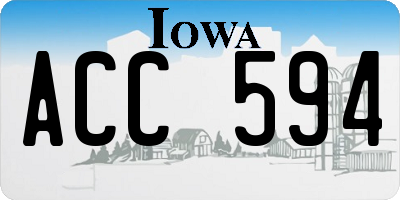 IA license plate ACC594