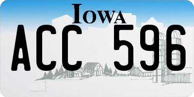 IA license plate ACC596