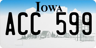 IA license plate ACC599