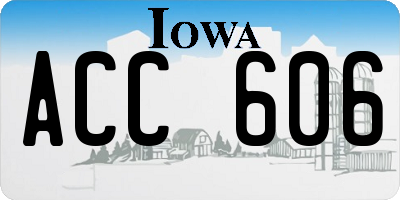 IA license plate ACC606