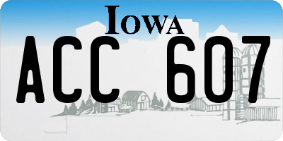 IA license plate ACC607