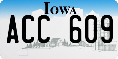 IA license plate ACC609