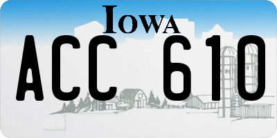 IA license plate ACC610