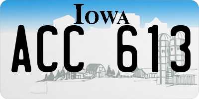 IA license plate ACC613