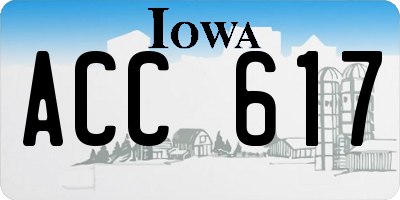 IA license plate ACC617