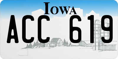 IA license plate ACC619