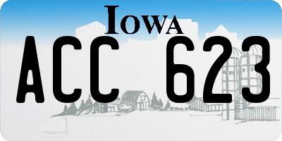 IA license plate ACC623