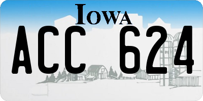 IA license plate ACC624