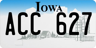 IA license plate ACC627