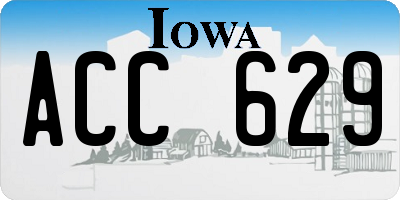 IA license plate ACC629