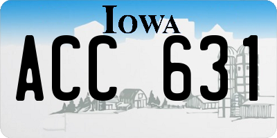 IA license plate ACC631