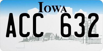 IA license plate ACC632