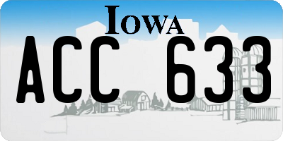 IA license plate ACC633
